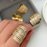 Pave zircon chunky ring