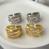 Pave zircon chunky ring