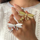 Pave zircon dragonfly ring