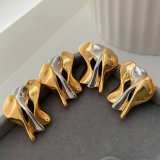 Silver and gold two color mix earrings