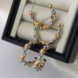 Silver and gold color mix hoop