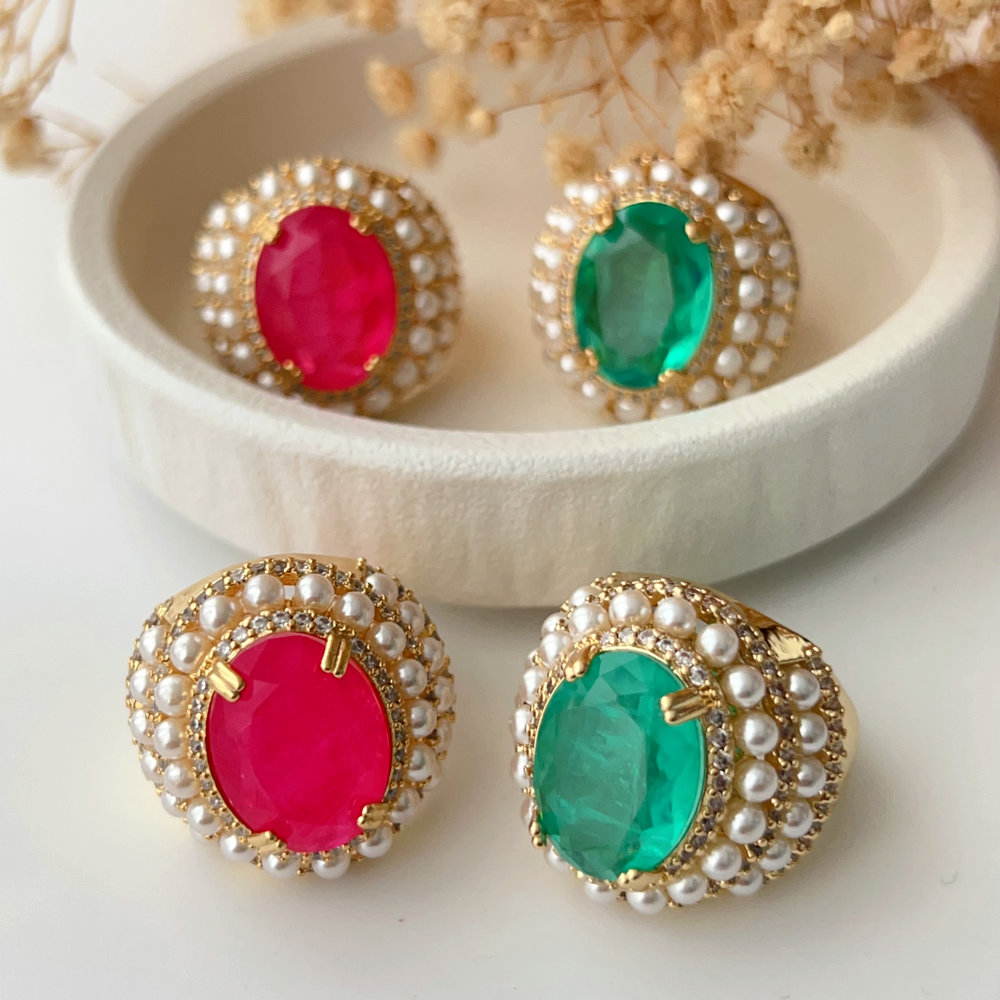 Pave zircon ring