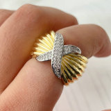 Pave cross ring