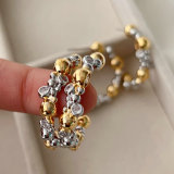 Silver and gold color mix hoop