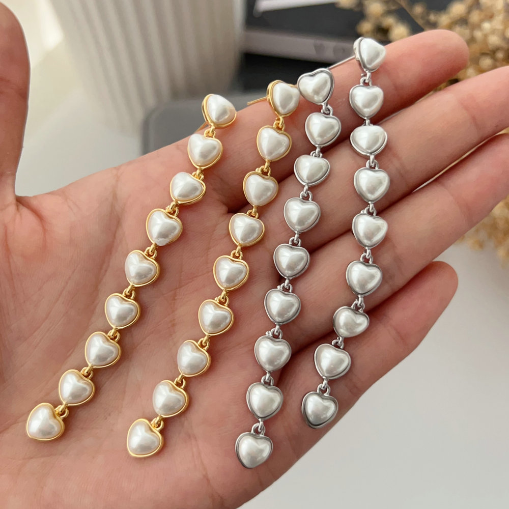 Long heart shape earrings