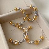 Silver and gold color mix hoop