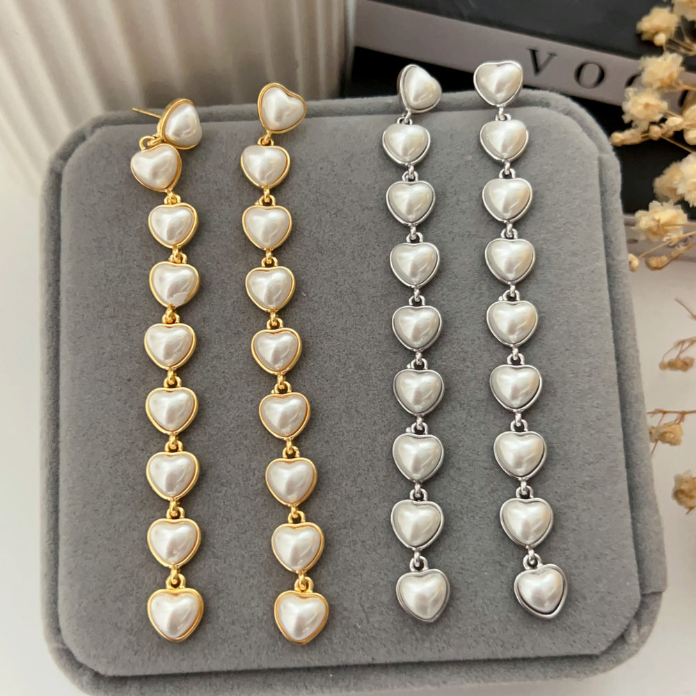 Long heart shape earrings