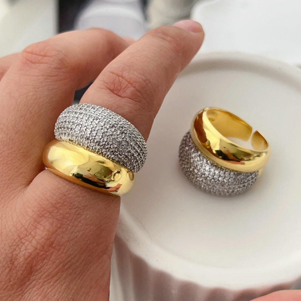 Chunky two color ring