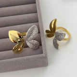 Pave zircon butterfly ring
