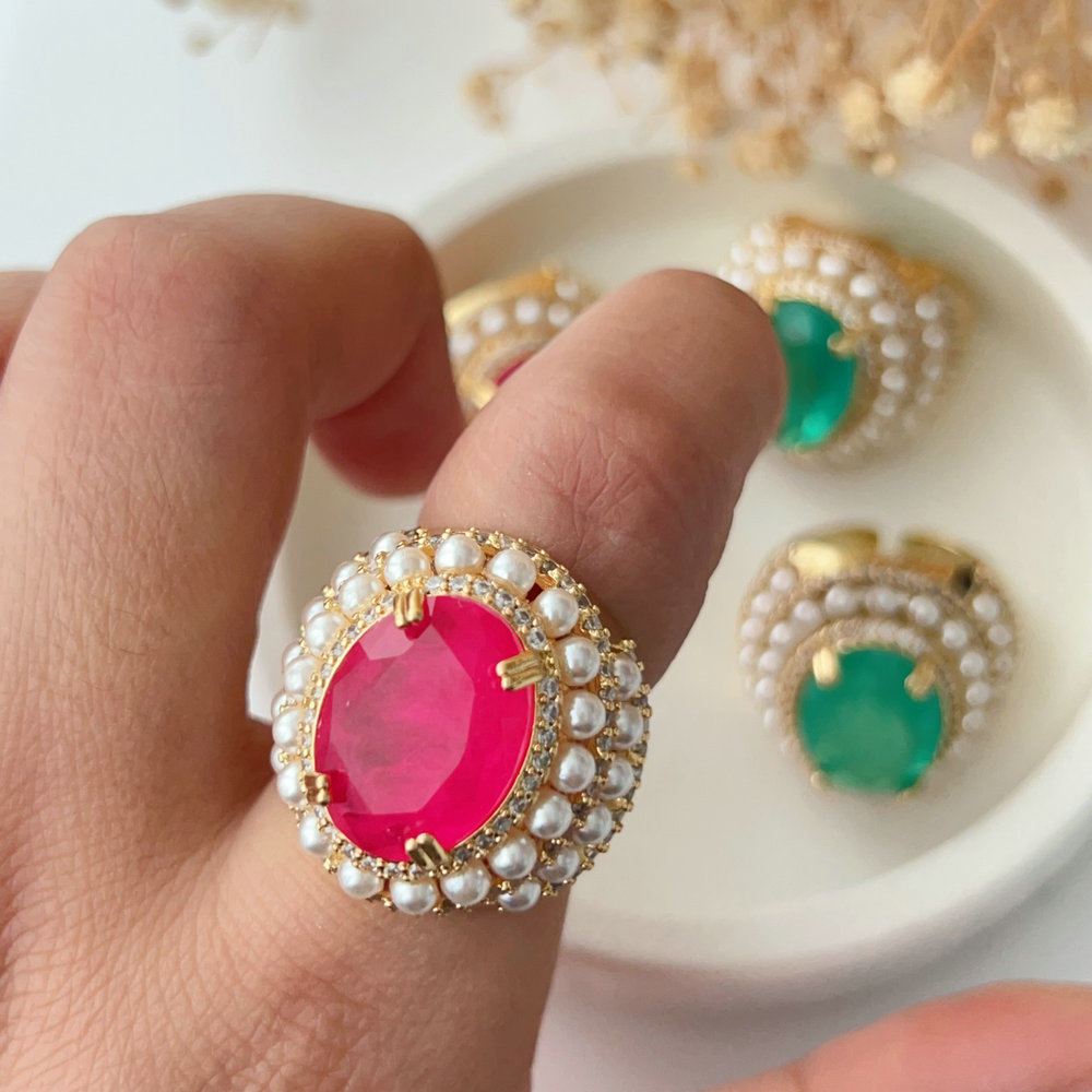 Pave zircon ring