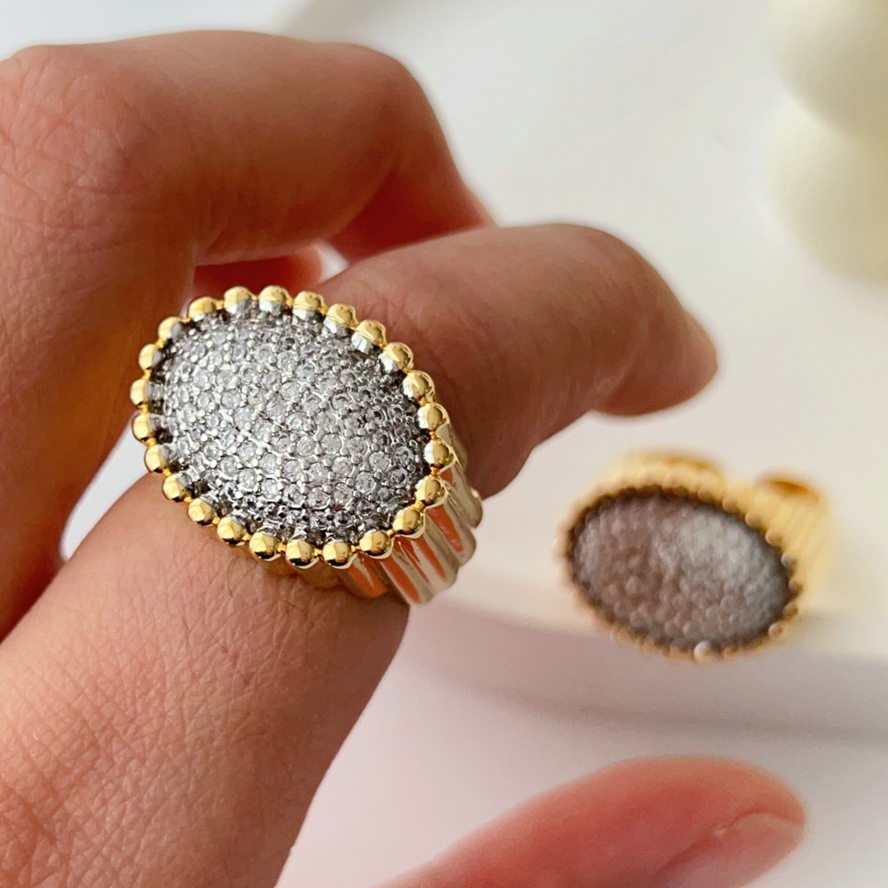 Pave zircon ring