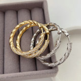 Pave zircon twist hoop