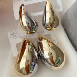 Silver and gold two color mix teardrop earrings