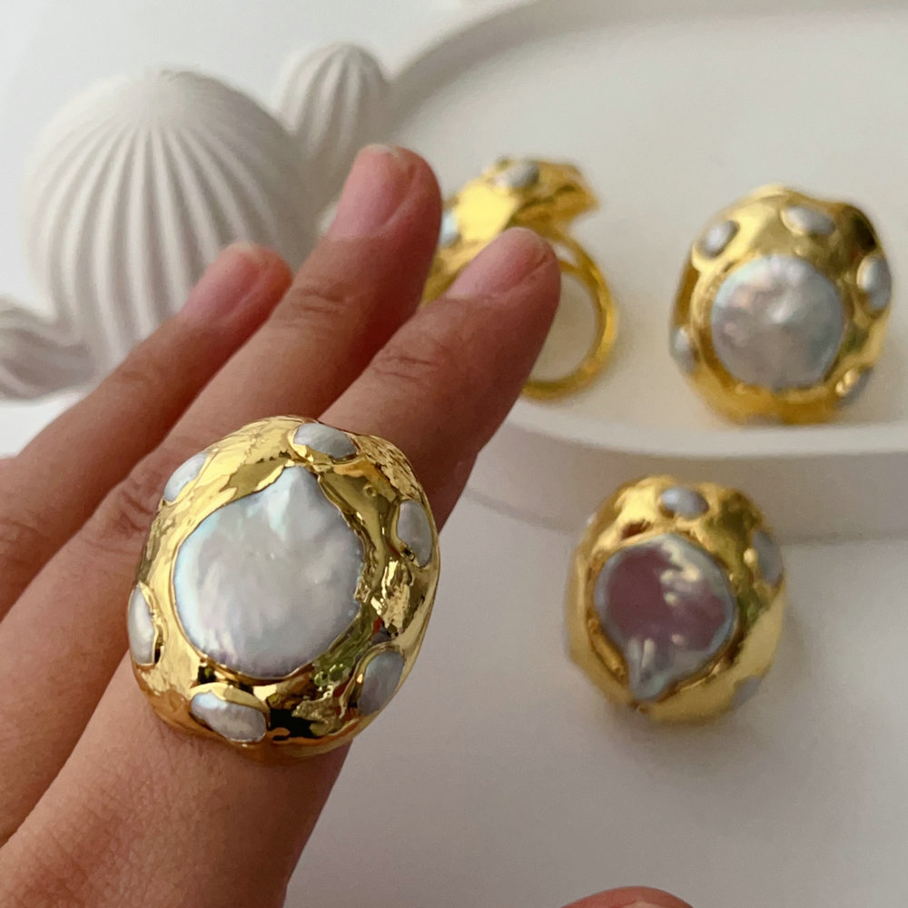 Fresh water pearl ring