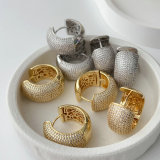 Chunky pave zircon fat hoop