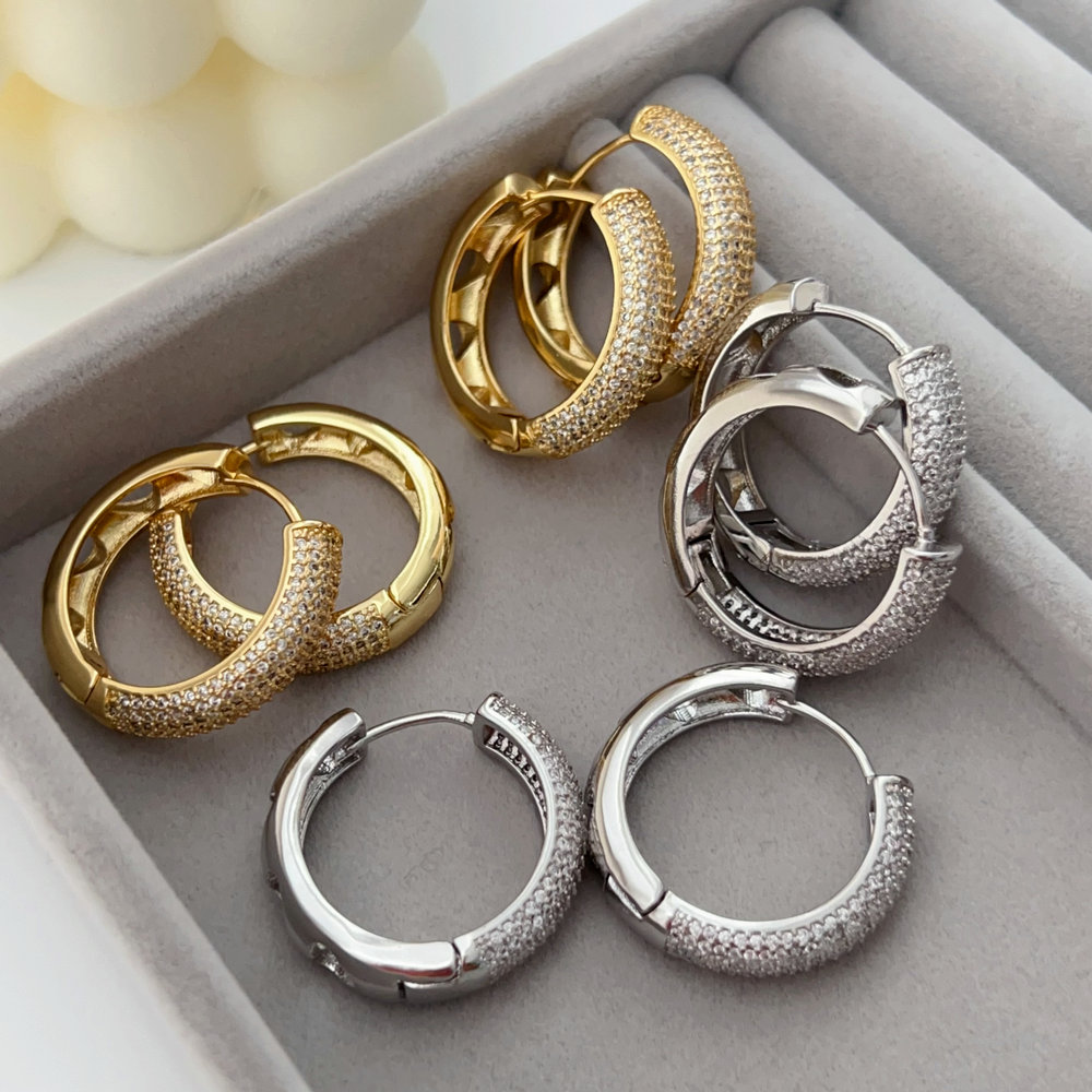 Pave zircon simple hoop