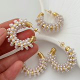 Chunky glass pearl earrings