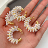 Chunky glass pearl earrings