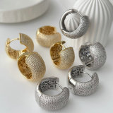 Chunky pave zircon fat hoop