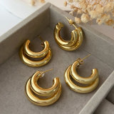 Metal chunky circle hoop