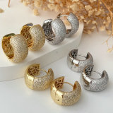 Chunky pave zircon fat hoop