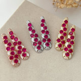 Red zircon shell earrings