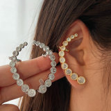 Pave zircon ear cuff earrings