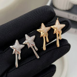 Pave star earrings