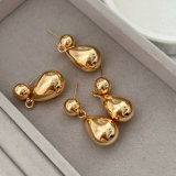Water drop metal earrings