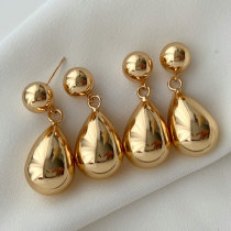 Water drop metal earrings