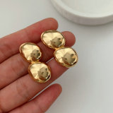 Metal oval earrings