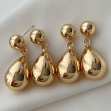 Water drop metal earrings