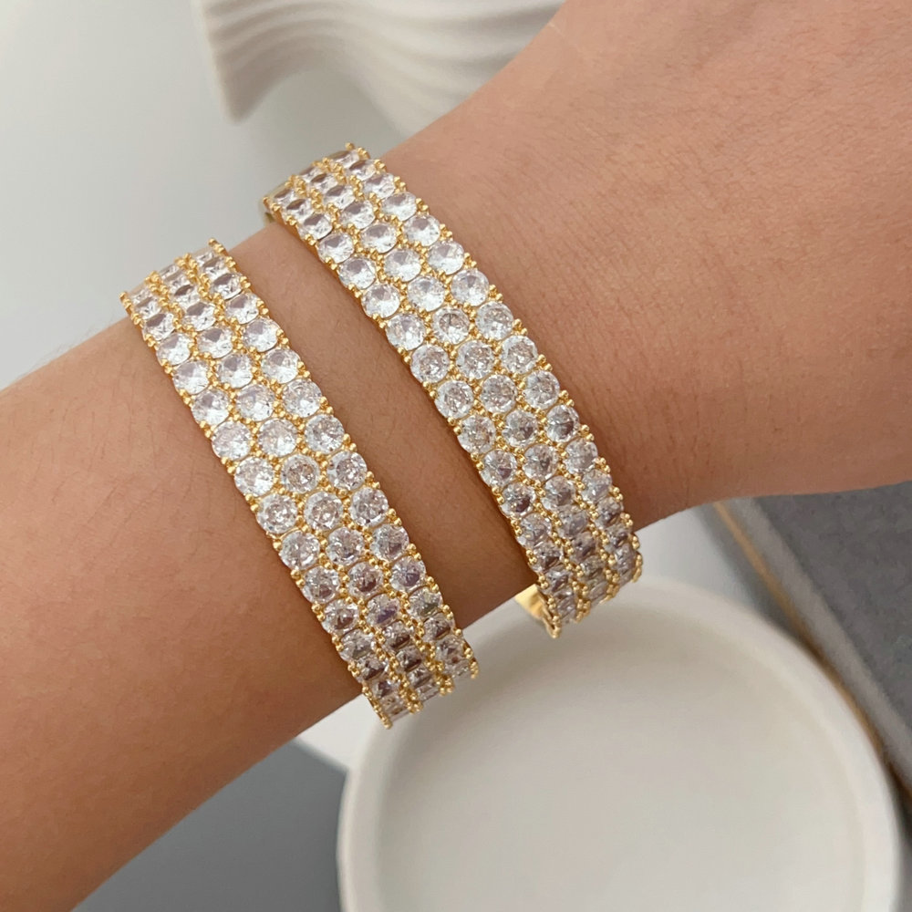 Pave chunky zircon cuff