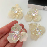 Glass shell flower earrings