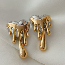 Two color heart earrings