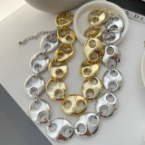 Chunky metal pig nose necklace