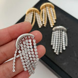Zircon tassel earrings