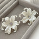 Glass shell flower earrings
