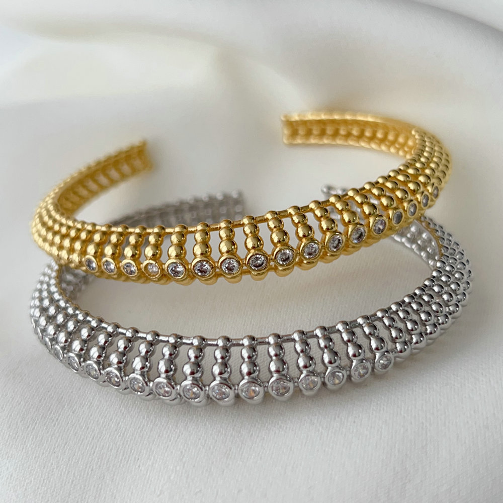 Pave fashion zircon cuff
