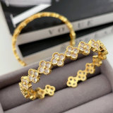 Pave clover cuff