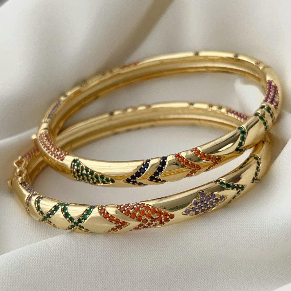 Pave colorful bangle