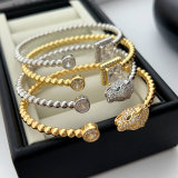 Brass beaded tiger cuff