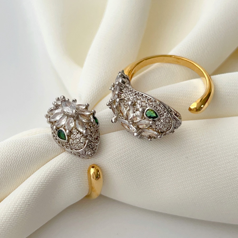 Pave tiger ring