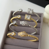 Brass beaded tiger cuff