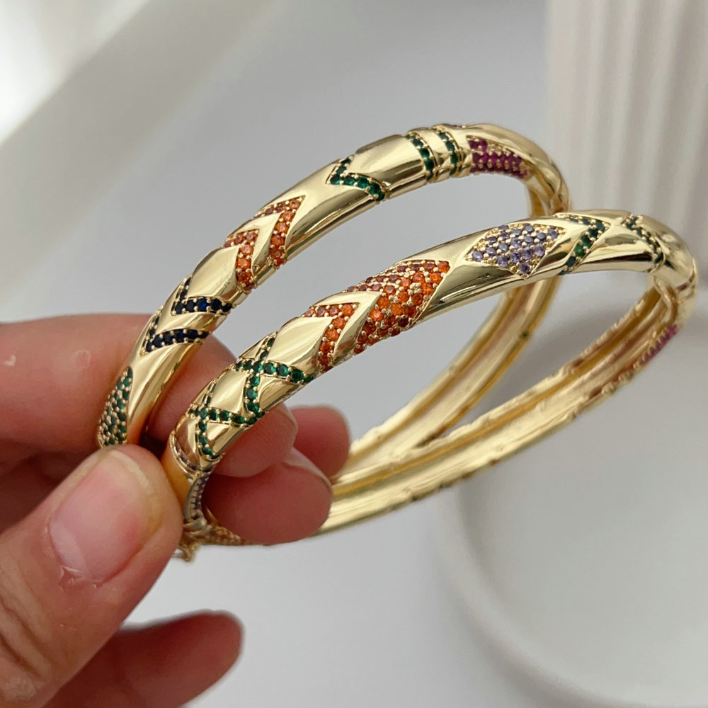 Pave colorful bangle