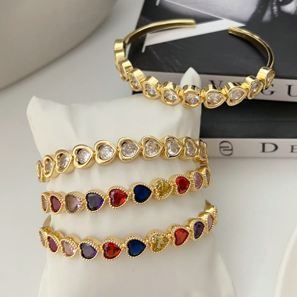 Pave heart cuff