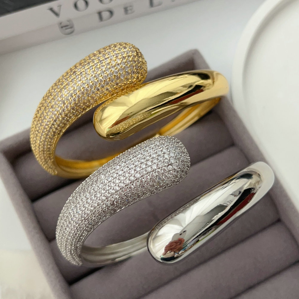 Chunky pave fashion cuff