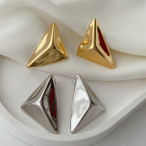 Metal triangle earrings