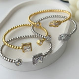 Brass beaded tiger cuff