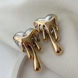 Two color heart earrings